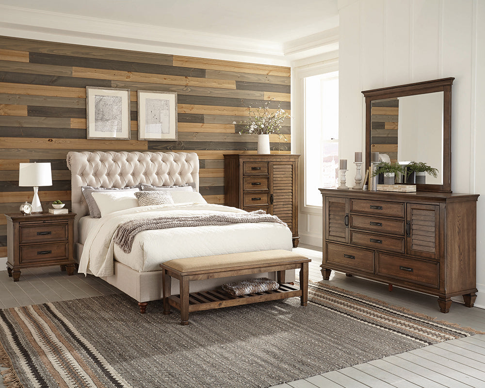 Devon 4-piece California King Bedroom Set Burnished Oak