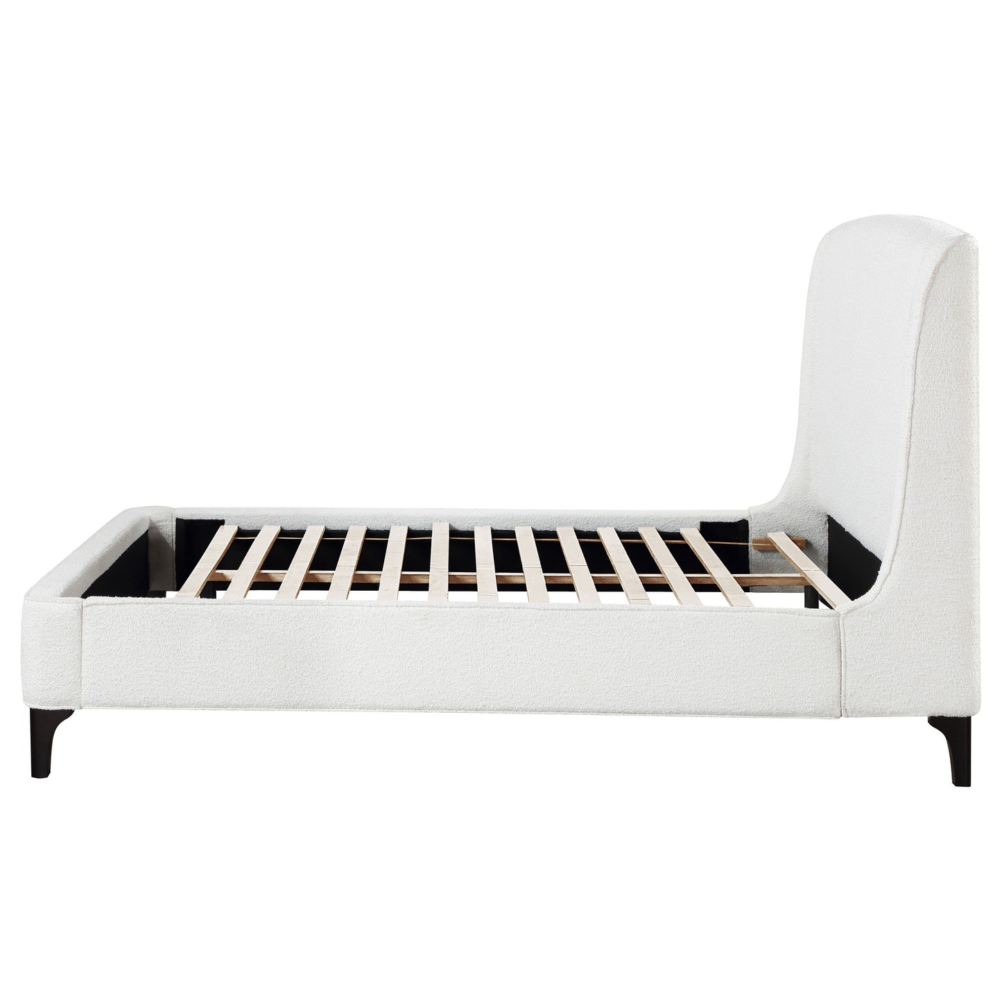 Mosby Upholstered Queen Wingback Bed Snow