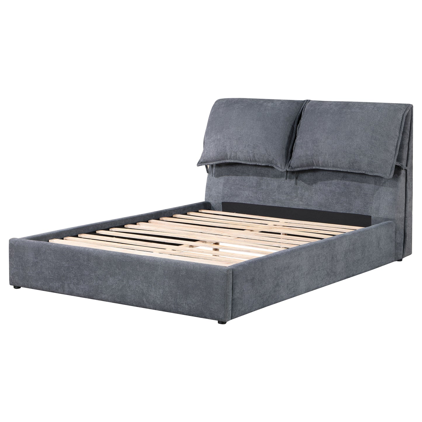 Laurel Upholstered Eastern King Panel Bed Dark Grey