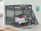 Littleton Wood Twin Over Full Bunk Bed Grey