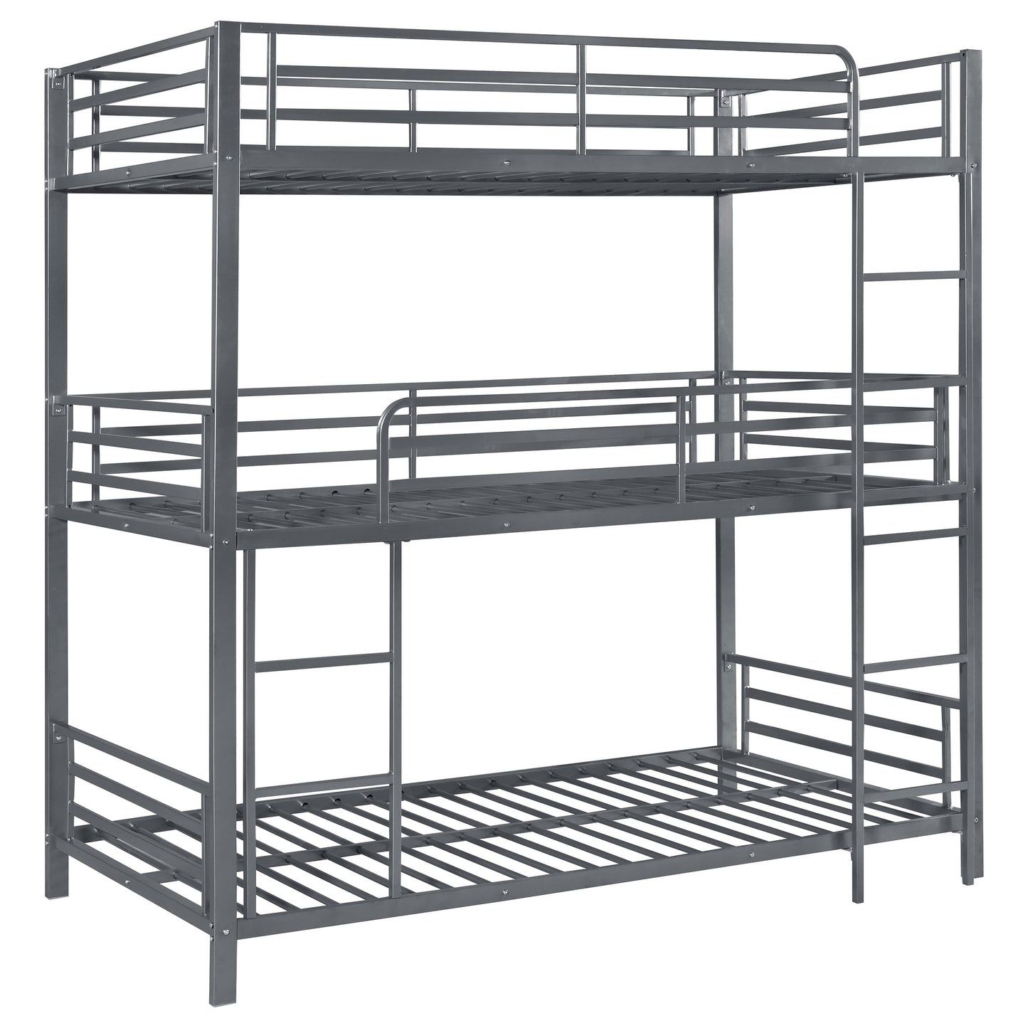 Maynard Metal Twin Triple Bunk Bed Gunmetal