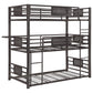 Rogen Metal Twin Triple Bunk Bed Dark Bronze