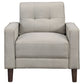 Bowen Upholstered Track Arm Tufted Accent Chair Beige