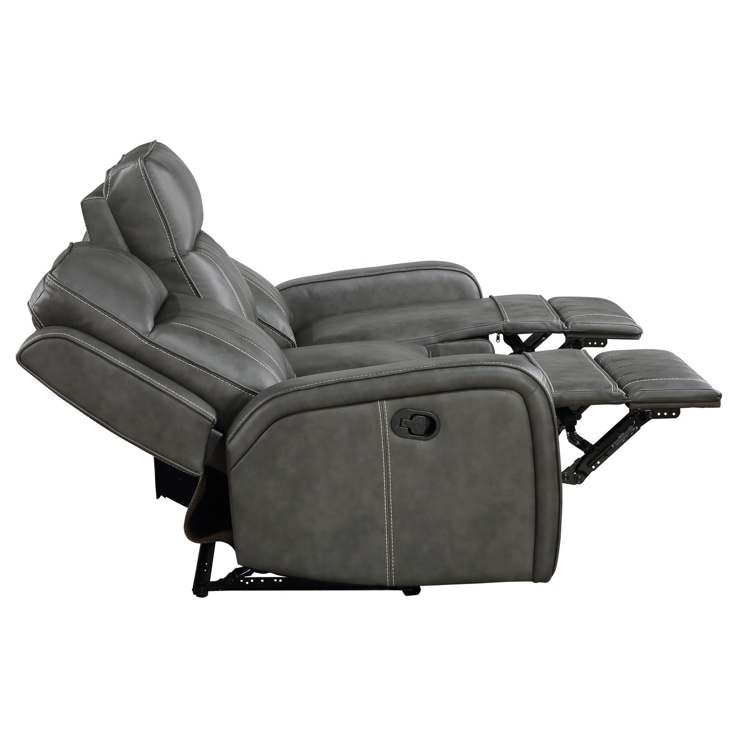 Raelynn 3-piece Upholstered Reclining Sofa Set Grey