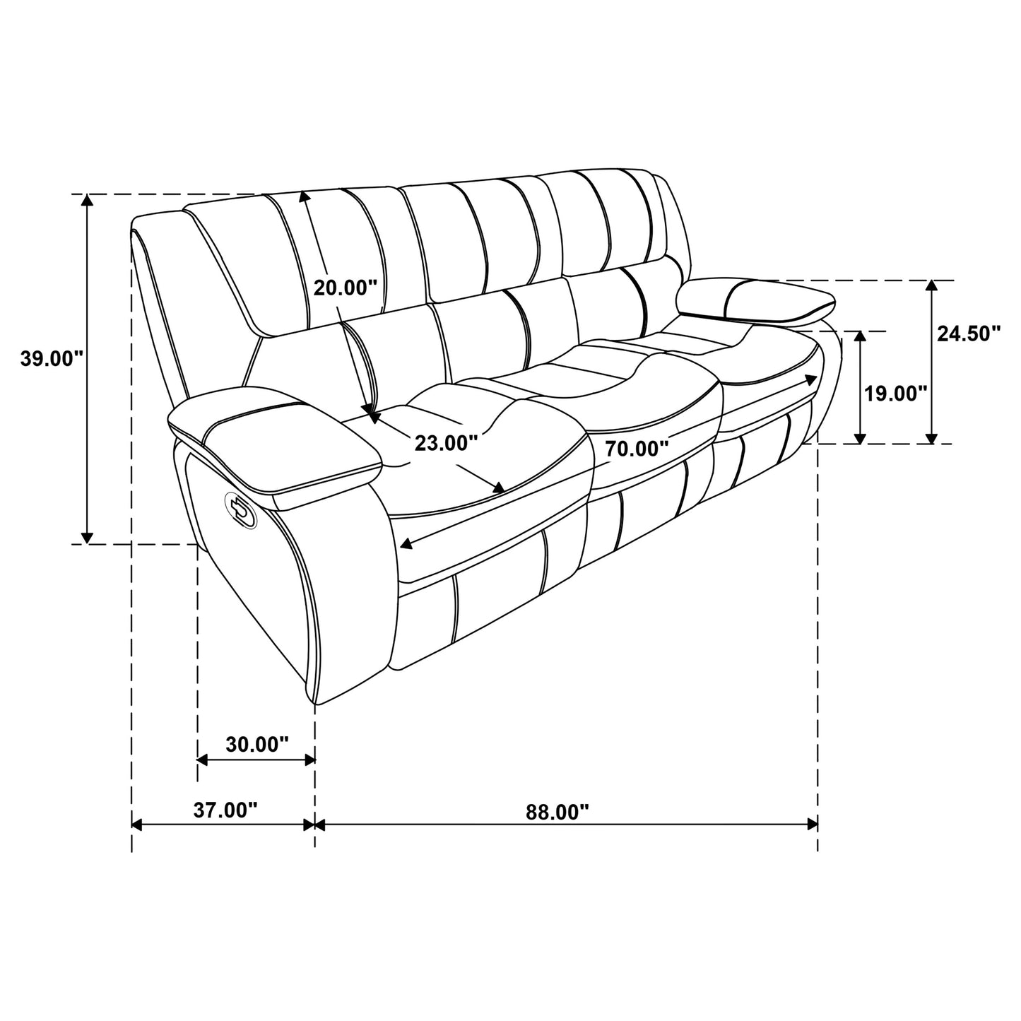 Camila 2-piece Upholstered Reclining Sofa Set Red