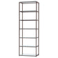 Kate 78-inch 5-shelf Glass Bookshelf Black Nickel