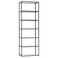 Kate 78-inch 5-shelf Glass Bookshelf Black Nickel