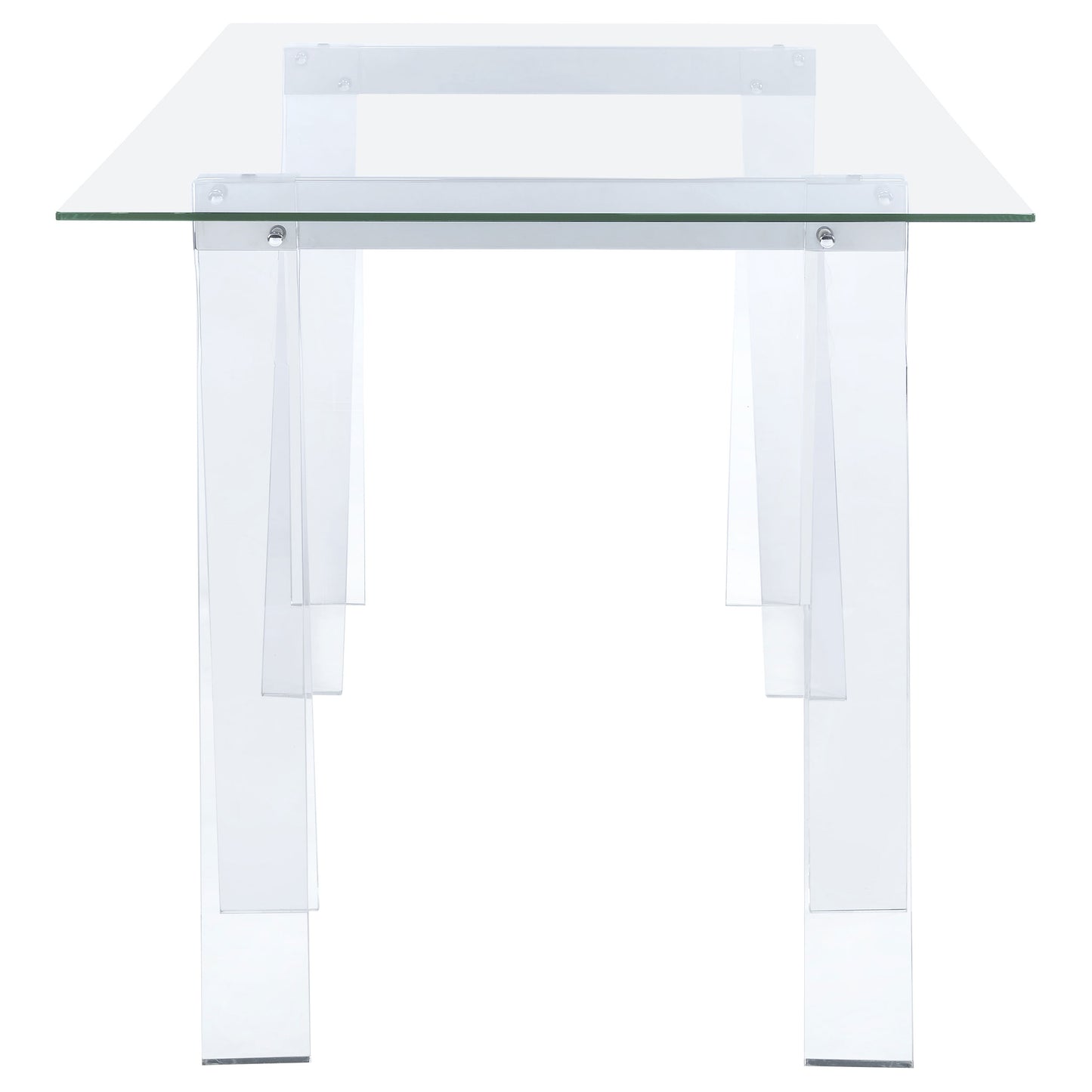 Amaturo 59-inch Glass Top Acrylic Writing Desk Clear